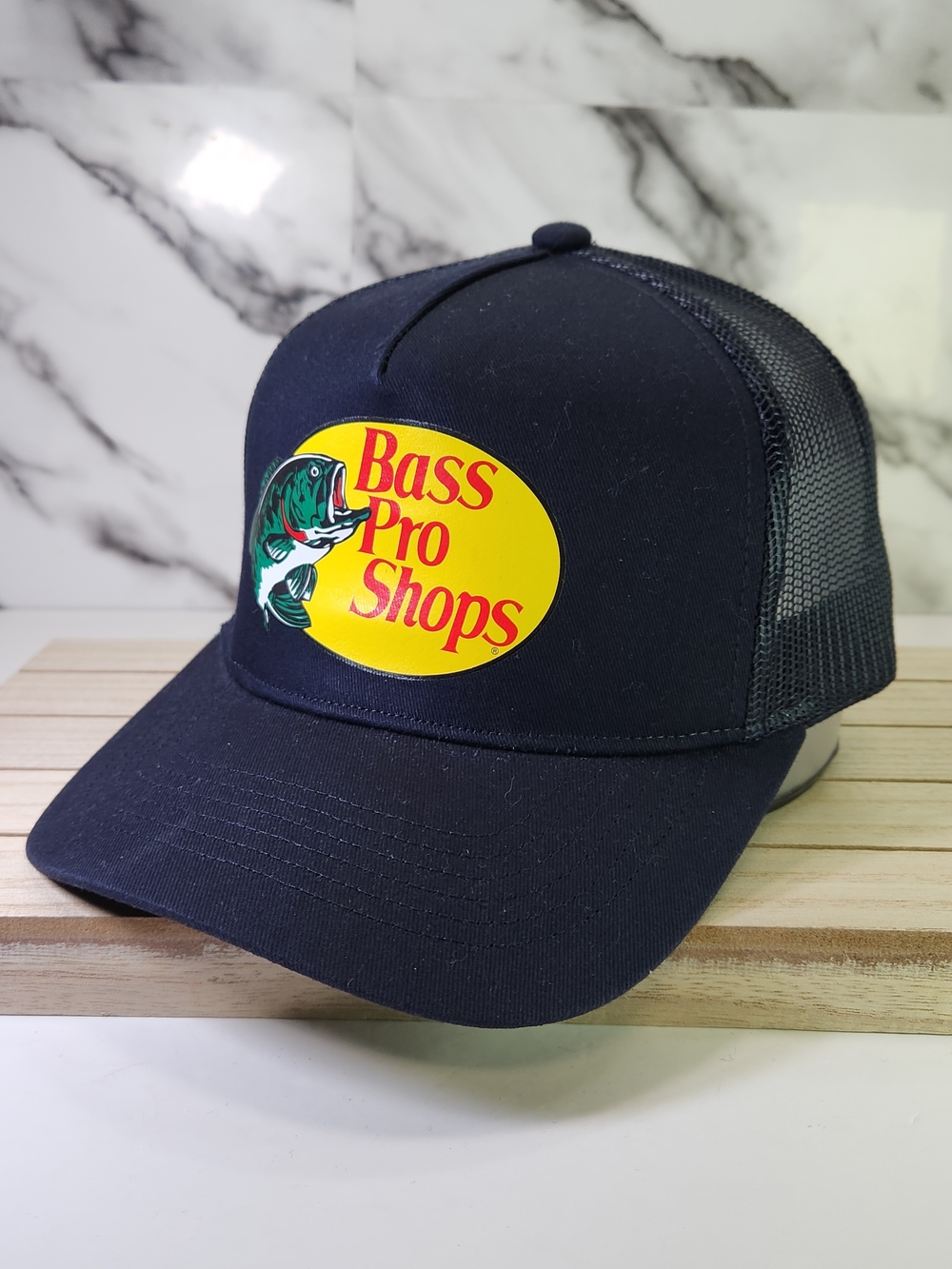 Bass Pro Shops Blue Mesh Trucker Hat. Adjustable Cap